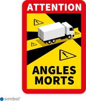 Simbol - Sticker Dode Hoek Frankrijk Vrachtwagen - Camion - Attention Angles Morts - Duurzame Kwaliteit - Formaat 17 x 25 cm - Formaat