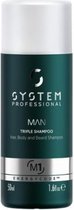 System Professional Triple Shampoo Mannen Voor consument 2-in-1 Hair & Body 50 ml
