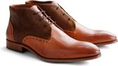 DenBroeck Cedar St. Suède/Leather - Nette halfhoge veterschoen - Cognac