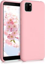 kwmobile telefoonhoesje voor Huawei Y5p - Hoesje met siliconen coating - Smartphone case in mat roségoud