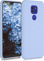 kwmobile telefoonhoesje geschikt voor Motorola Moto G9 Play / Moto E7 Plus - Hoesje met siliconen coating - Smartphone case in mat lichtblauw