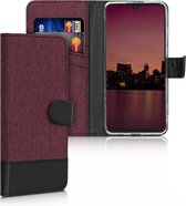 kwmobile telefoonhoesje voor Huawei P30 Lite - Hoesje met pasjeshouder in donkerrood / zwart - Case met portemonnee