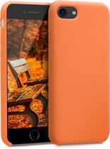kwmobile telefoonhoesje voor Apple iPhone SE (2022) / SE (2020) / 8 / 7 - Hoesje met siliconen coating - Smartphone case in fruitig oranje