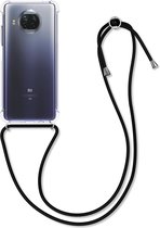 kwmobile telefoonhoesje geschikt voor Xiaomi Mi 10T Lite - Hoesje met telefoonkoord - Back cover in zwart / transparant