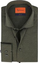 Suitable Overhemd Knitted Pique Donkergroen - maat 39