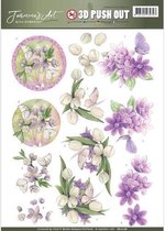 Violet Flowers With Sympathy 3D-Uitdrukvel Push-Out Jeanine's Art
