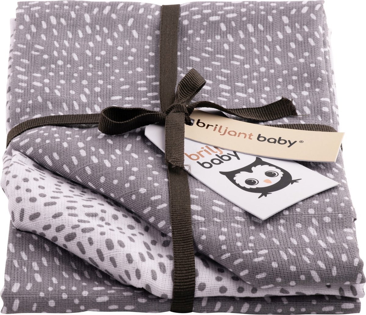Goedkoopste Briljant Baby Hydrofiele Doeken Minimal Dots 3pack