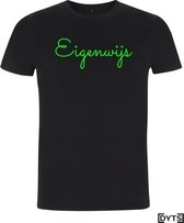 T-shirt | Karaktereigenschappen | Eigenwijs06 - fluor green, M, Heren