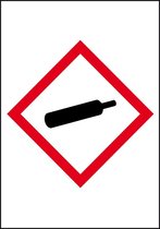 GHS04 gassen onder druk sticker, 10 per vel, rechthoek 26 x 37 mm - 10 per vel