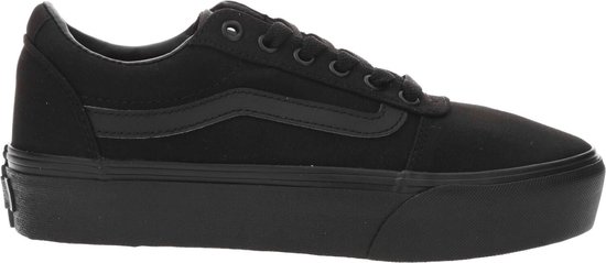 Vans Ward Platform Dames Sneakers - (Canvas) Black/Black - Maat 36