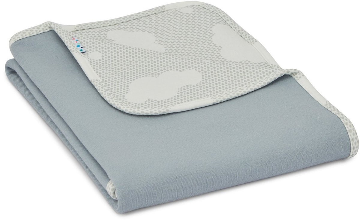 SuperLove Merino Organic Cotton Baby Deken - Silver Linings  -  90x90 cm