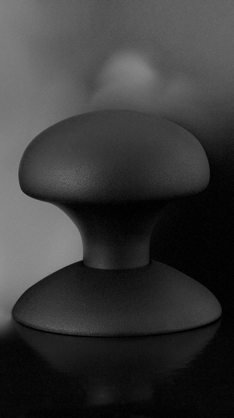 Deurknop - Zwart - RVS - GPF bouwbeslag - GPF8959.61 Paddenstoel knop S3 zwart vast 52mm incl. metaalschroef M10