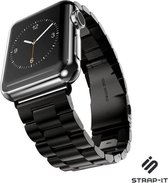 Stalen Smartwatch bandje - Geschikt voor Apple Watch stalen band - zwart - Strap-it Horlogeband / Polsband / Armband - Maat: 38 - 40 - 41mm