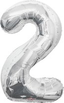 85cm grote Nummer Ballon - 2 - Zilver (1 st)
