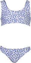 Snapper Rock - Omkeerbare Bow Bikini voor meisjes - Cheetah Spot - Blauw/Wit - maat 164-170cm