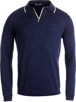 River Woods Slim fit trui met polokraag in blauw