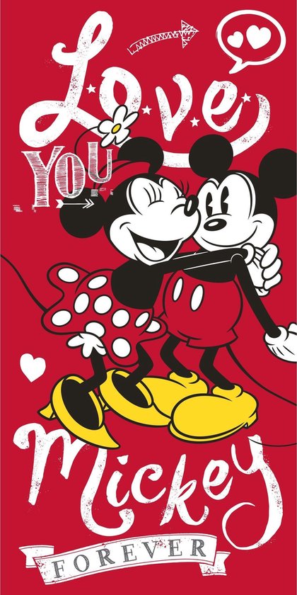 Disney Minnie & Mickey Mouse Strandlaken Forever -70 x 140 cm - Katoen