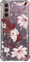 Anti Shock Hoesje Samsung Galaxy S21 Plus GSM Hoesje met doorzichtige rand Watercolor Flowers