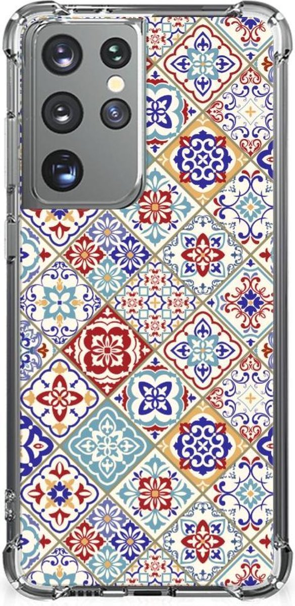Samsung Galaxy S21 Ultra Anti-Shock Hoesje Tiles Color