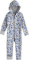 Coolibar - UV-werende Romper met capuchon voor baby's - LumaLeo Bodysuit - Grijs luipaard - maat 86cm