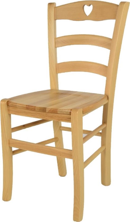 Tommychairs Cuore - Eetkamerstoel - 1 Stuk - Naturel - Hout