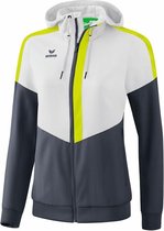 Erima Squad Tracktop Jack Met Capuchon Dames Wit-Slate Grijs-Lime Maat 44