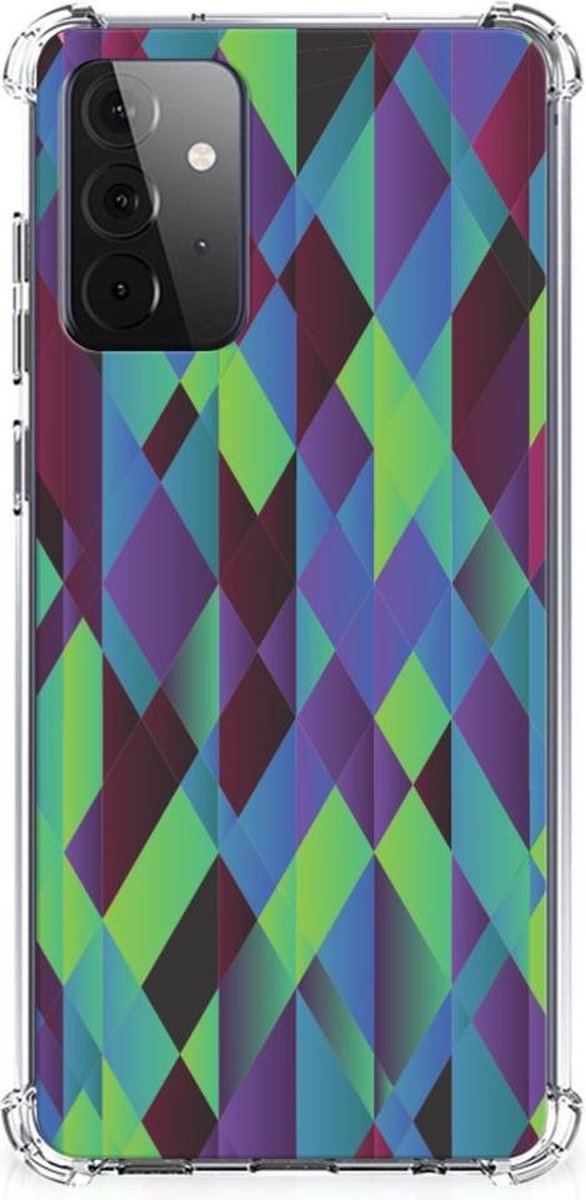 Samsung Galaxy A72 4G/5G Shockproof Case Abstract Green Blue