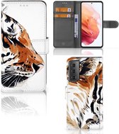 Hoesje met Tekst Geschikt voor Samsung Galaxy S21 Telefoon Hoesje Tiger