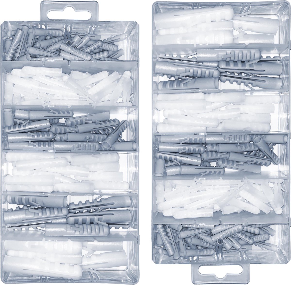 Set van 276 plastic pluggen in 2 doosjes (5-12 mm)