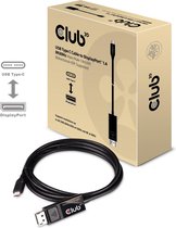 club3D CAC-1557 USB-C-displaykabel USB-C / DisplayPort Adapterkabel USB-C stekker, DisplayPort-stekker 1.80 m Zwart Vla