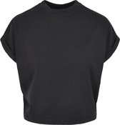 Urban Classics Dames Tshirt -4XL- Short Pigment Dye Cut On Sleeve Zwart
