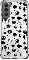 Telefoon Hoesje Samsung Galaxy S21 Case met transparante rand Silver Punk