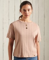 Superdry Dames T-shirt met borduursel op de mouw