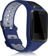 kwmobile bandje compatibel met TomTom Adventurer/Runner 3/Spark 3/Golfer 2 - Armband voor fitnesstracker in blauw / grijs - Horlogeband