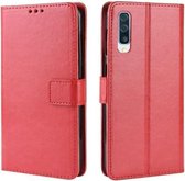 Retro Crazy Horse Texture Horizontale Flip Leren Case voor Galaxy A70, met houder & kaartsleuven & fotolijst (rood)