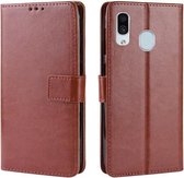 Retro Crazy Horse Texture Horizontale Flip Leren Case voor Galaxy A20 / A30, met houder & kaartsleuven en fotolijst (bruin)
