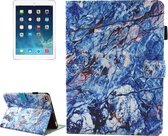 Voor iPad 9.7 (2018) & iPad 9.7 inch 2017 / iPad Air / iPad Air 2 Universeel Blauw Marmer Patroon Horizontale Flip Leren Beschermhoes met Houder & Kaartsleuven & Slaap