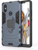 PC + TPU schokbestendige beschermhoes met magnetische ringhouder voor Xiaomi Mi 8 SE (marineblauw)
