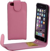 Voor iPhone 8 Plus & 7 Plus Gewone textuur Verticale flip lederen hoes met kaartsleuf (roze)