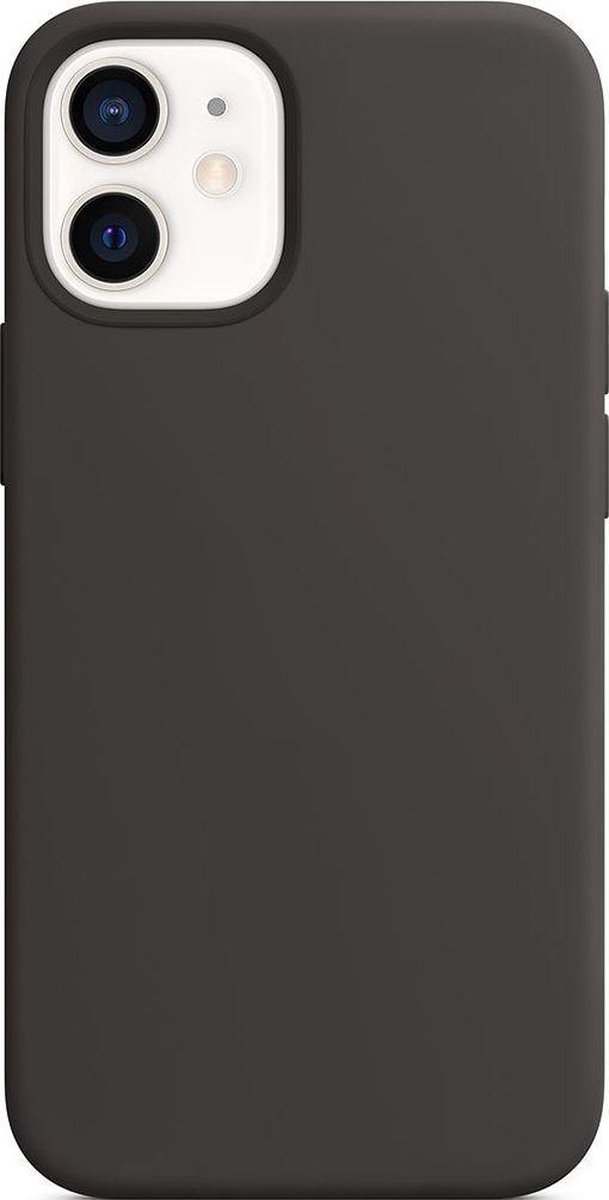 Mobigear Hoesje geschikt voor Apple iPhone 12 Mini Siliconen MagSafe Telefoonhoesje | Mobigear Rubber Touch Backcover | Geschikt voor MagSafe | Geschikt voor Draadloos Opladen met Magnetische Ring | Geschikt voor MagSafe Case - Zwart