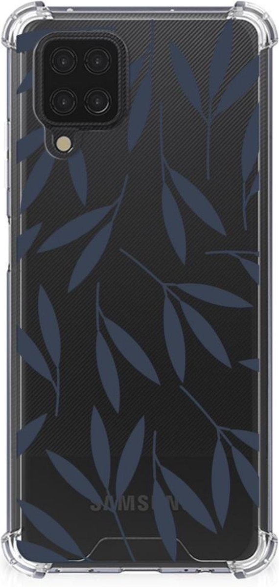 Samsung Galaxy A12 Case Leaves Blue