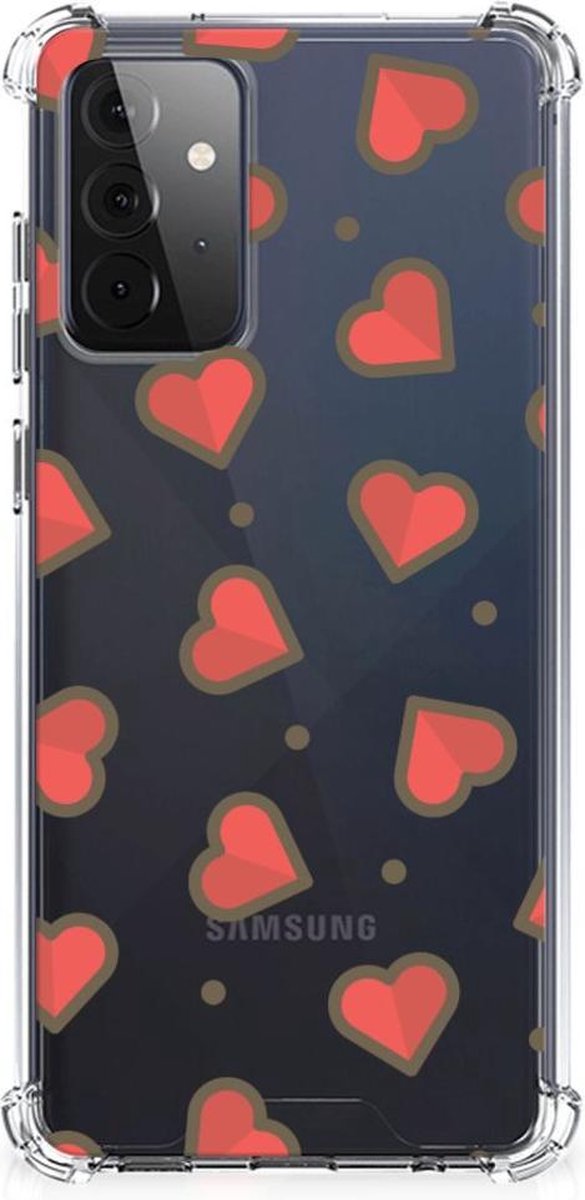 Samsung Galaxy A72 4G/5G Doorzichtige Silicone Hoesje Hearts