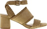 Tango | Belle 1-b tan nubuck woven sandal - straight heel | Maat: 38