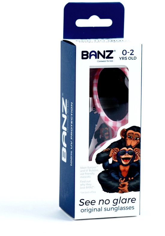 Banz - UV-beschermende zonnebril voor kinderen - Bubzee - Roze geblokt - maat Onesize (2-5yrs) van Merkloos — afbeelding 2