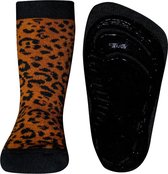 Antislip sokken met wildlife print - oker / mosterd kleur - maat 19/20