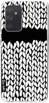 Casetastic Samsung Galaxy A52 (2021) 5G / Galaxy A52 (2021) 4G Hoesje - Softcover Hoesje met Design - Missing Knit Black Print