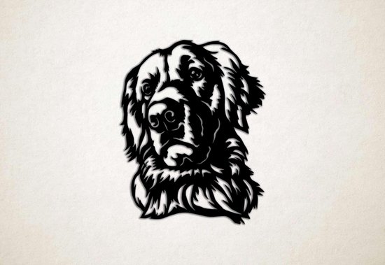 Wanddecoratie - Hond - Golden Retriever 7 - L - 95x75cm - Zwart - muurdecoratie - Line Art