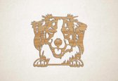 Wanddecoratie - Hond - Kooikerhondje 3 - M - 60x63cm - Eiken - muurdecoratie - Line Art