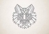 Line Art - Wolf 1 - M - 60x60cm - Wit - geometrische wanddecoratie