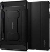 Spigen Tablet Hoes Geschikt voor Samsung Galaxy Tab S7 / Tab S8 - Spigen Rugged Armor Pro Bookcase - Zwart
